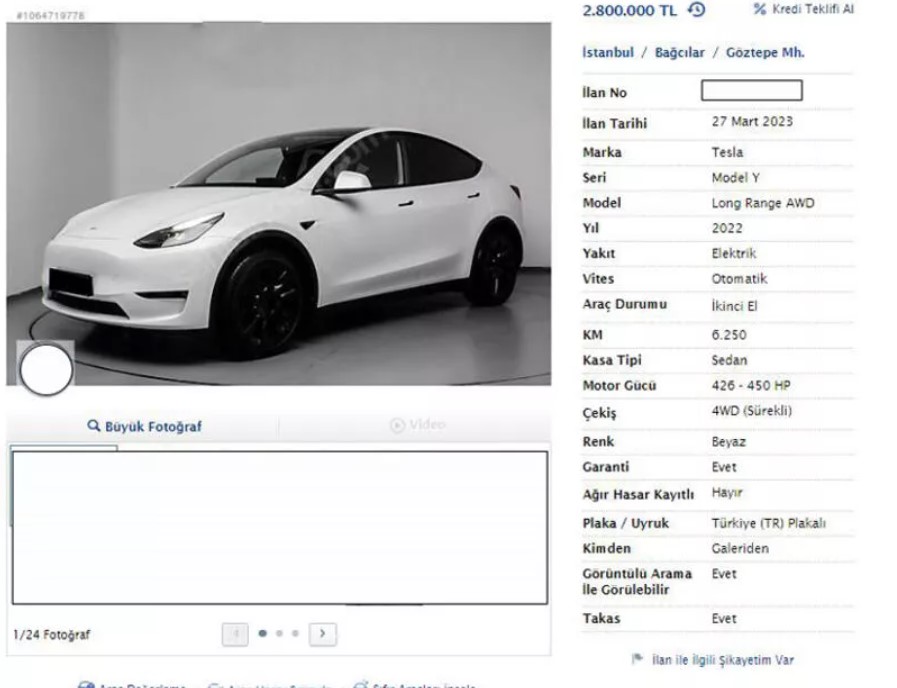 Tesla Model Y Türkiye Fırsatçıları